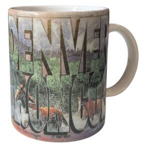 Vintage 1997 Denver Broncos Coffee Mug Cup NFL Official Licensed Football 8 oz